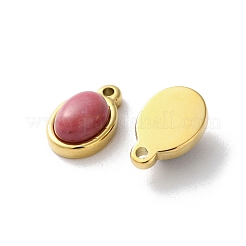 Natural Mixed Gemstone Oval Charms&nbsp;STAS-Z099-14G