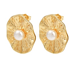 Brass Oval Stud Earrings&nbsp;EJEW-C152-07B-G