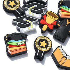 12Pcs 6 Styles Graduation Season Theme Silicone Focal Beads&nbsp;SIL-CJ0001-46