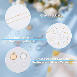 DIY Blank Dome Brass & Iron Earring & Necklace Making Kits&nbsp;DIY-HS0001-05B