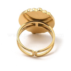 304 Stainless Steel Open Cuff Pad Ring Settings&nbsp;RJEW-Z018-38G