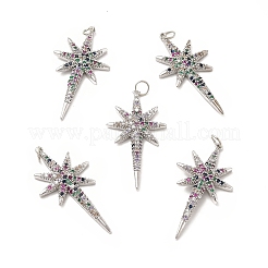 Brass Micro Pave Cubic Zirconia Pendants&nbsp;KK-E068-VB449