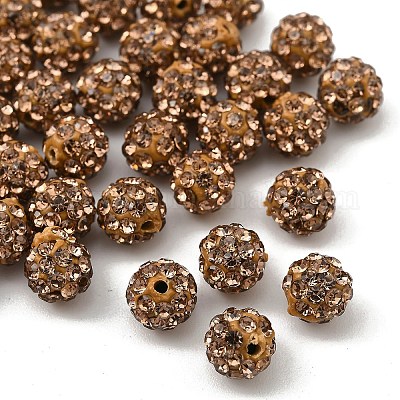 Polymer Clay Rhinestone Beads&nbsp;RB-H284-6MM-Half-246-1