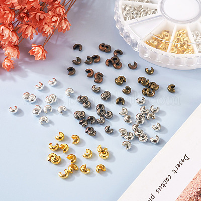 480Pcs 6 Colors Iron Crimp Beads Covers&nbsp;IFIN-PJ0001-01-1