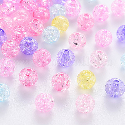 Transparent Crackle Acrylic Beads&nbsp;X-MACR-S370-G8mm-1