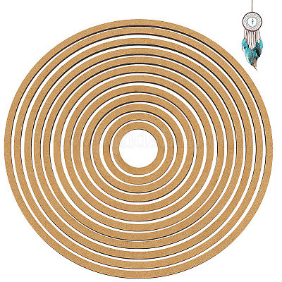 12Pcs MDF Sheets Rings&nbsp;AJEW-WH0816-273-1