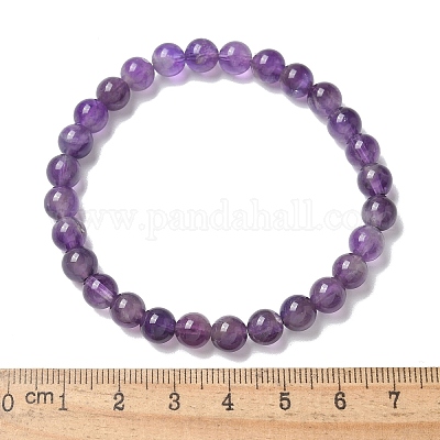 Natural Amethyst Bead Stretch Bracelets&nbsp;BJEW-K212-A-034-1