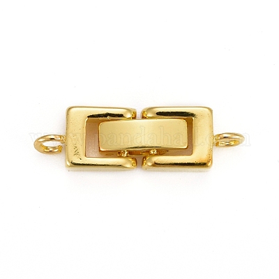 Brass Fold Over Clasps&nbsp;KK-I591-06G-RS-1