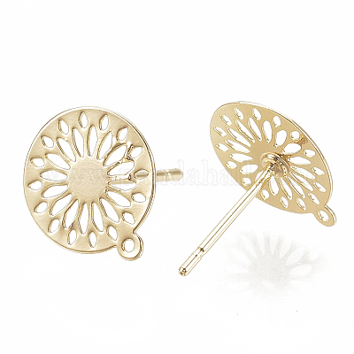 Brass Stud Earring Findings&nbsp;X-KK-S345-261G-1