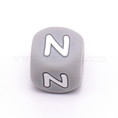 Silicone Alphabet Beads for Bracelet or Necklace Making&nbsp;SIL-TAC001-01A-N-1