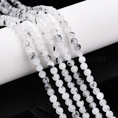 Dyed Natural White Jade Beads Strands&nbsp;G-T140-4mm-A02-1