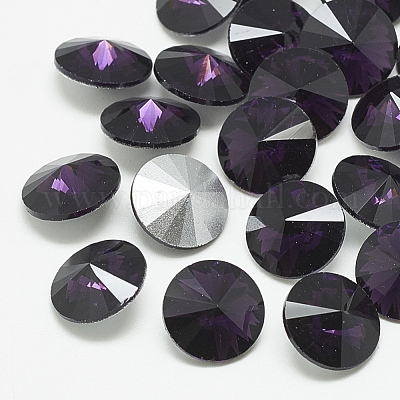 Pointed Back Glass Rhinestone Cabochons&nbsp;RGLA-T086-16mm-16-1