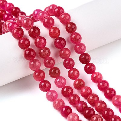 Dyed Natural White Jade Beads Strands&nbsp;G-T138-8mm-210-36-1