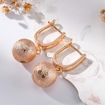 Brass Shimmer Hoop Earrings&nbsp;EJEW-K300-29G-1