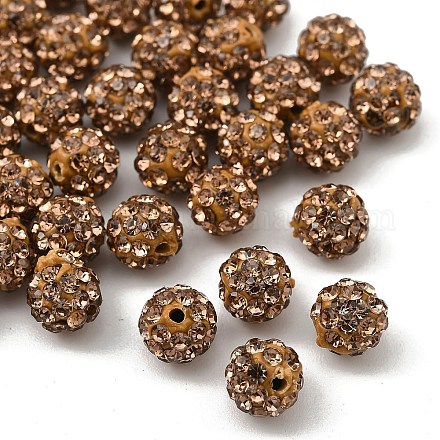 Polymer Clay Rhinestone Beads RB-H284-6MM-Half-246-1