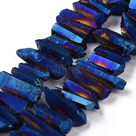 Natural Quartz Crystal Points Beads Strands G-K181-B14-1