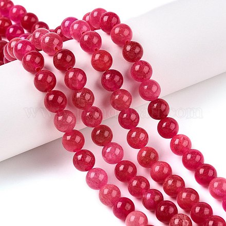 Dyed Natural White Jade Beads Strands G-T138-8mm-210-36-1