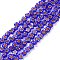 Handmade Millefiori Glass Bead Strands, Flower, Medium Blue, 5.5~8x2.5mm, Hole: 1mm, about 64~67pcs/strand, 15.75 inch~16.34 inch(40~41.5cm)