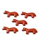 Synthetic Turquoise Beads, Horse, Dyed, Orange, 12.5~13x28.5~29x4~4.5mm, Hole: 1.2mm