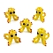 5Pcs Handmade Lampwork Beads, Bumpy, Octopus, Yellow, 18~19X17~17.8x12.5~15.5mm, Hole: 0.8~1.6mm