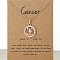 Alloy Constellation Pendant Necklaces, Golden, Cancer, 17.13 inch(43.5cm)