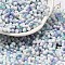 Two Tone Baking Paint Glass Seed Beads, Round Hole, Peanut, Lilac, 6~6.5x3~3.5x3~3.5mm, Hole: 1~1.2mm, about 4500pcs/pound