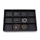 Stackable Wood Display Trays Covered By Black Leatherette&nbsp;PCT106-1