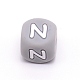 Silicone Alphabet Beads for Bracelet or Necklace Making&nbsp;SIL-TAC001-01A-N-1