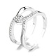 Brass Rhinestone Chunky Rings&nbsp;PW-WG7507A-01-5
