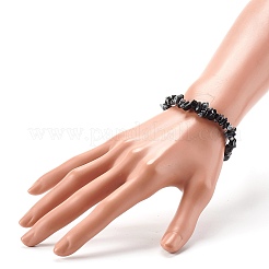 Natural Snowflake Obsidian Chip Bead Stretch Bracelets for Children&nbsp;BJEW-JB06388-06
