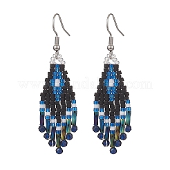 Synthetic Spinel Rhombus Dangle Earrings&nbsp;EJEW-MZ00632-03
