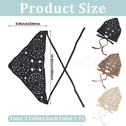 3Pcs 3 Colors Polyester Knitted Triangle Headscarf&nbsp;AJEW-CY0001-87