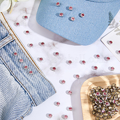 120Pcs Brass Rhinestone Rivets&nbsp;FIND-CL0001-28B