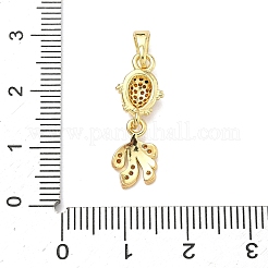 Brass Micro Pave Cubic Zirconia Pendants&nbsp;KK-K417-13A-G