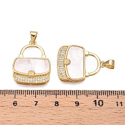 Brass Micro Pave Clear Cubic Zirconia Pendants&nbsp;KK-N254-184G