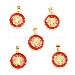 Brass Enamel Pendants&nbsp;KK-P209-02G-RS