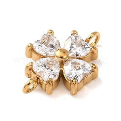 304 Stainless Steel Pave Cubic Zirconia Flower Links Connector Charms&nbsp;STAS-T026-03A-02G