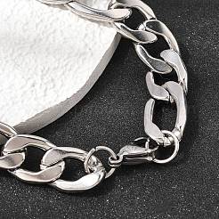 201 Stainless Steel Curb Chain Bracelets for Men&nbsp;STAS-T077-22A-03P