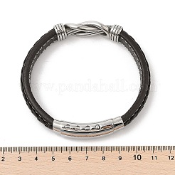 Braided Microfiber Leather Cord Bracelets for Men&nbsp;BJEW-Z081-03P-02