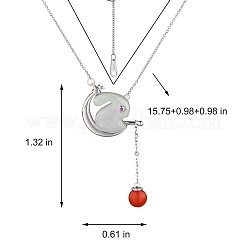 Anti-Tarnish Natural Hetian White Jade Bunny with Lantern Tassel Pendant Necklace&nbsp;JN1081A