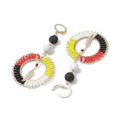 Bohemia Handmade Woven Glass Seed Beads Leverback Earrings&nbsp;EJEW-MZ00149