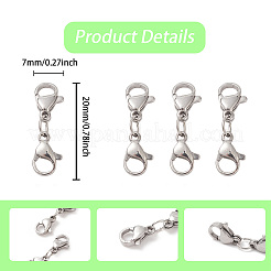 Non-Tarnish 304 Stainless Steel Double Lobster Claw Clasps&nbsp;STAS-E163-57P-B