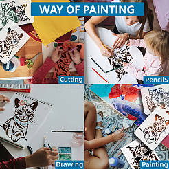 2Pcs 2 Styles PET Hollow Out Drawing Painting Stencils&nbsp;DIY-MA0005-93B