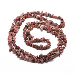 Natural Rhodonite Chip Bead Strands&nbsp;G-M205-24