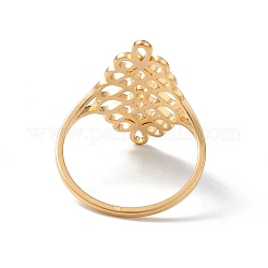 Hollow Out Chinese Knot 304 Stainless Steel Finger Ring for Women&nbsp;RJEW-E073-09G