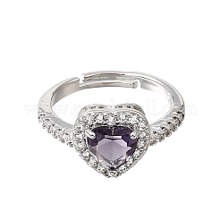Brass Micro Pave Clear Cubic Zirconia Cuff Open Rings&nbsp;CU-CBA5C10-13P