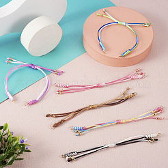 8Pcs 8 Colors Gradient Color Adjustable Braided Segment Dyed Nylon Bracelets&nbsp;AJEW-TA0001-31