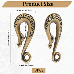 3Pcs Alloy S-Hook Clasps&nbsp;FIND-CP0003-47AB