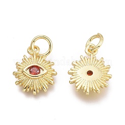 Brass Micro Pave Cubic Zirconia Pendants&nbsp;KK-P187-16F-G