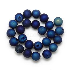 Electroplated Natural Druzy Geode Agate Beads Strands&nbsp;G-S238-18mm-04